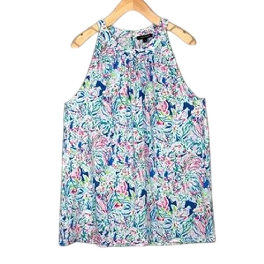 Anne Carson Colorful Beachy Tropical Top  Boho Vacation Summer NWOT xl